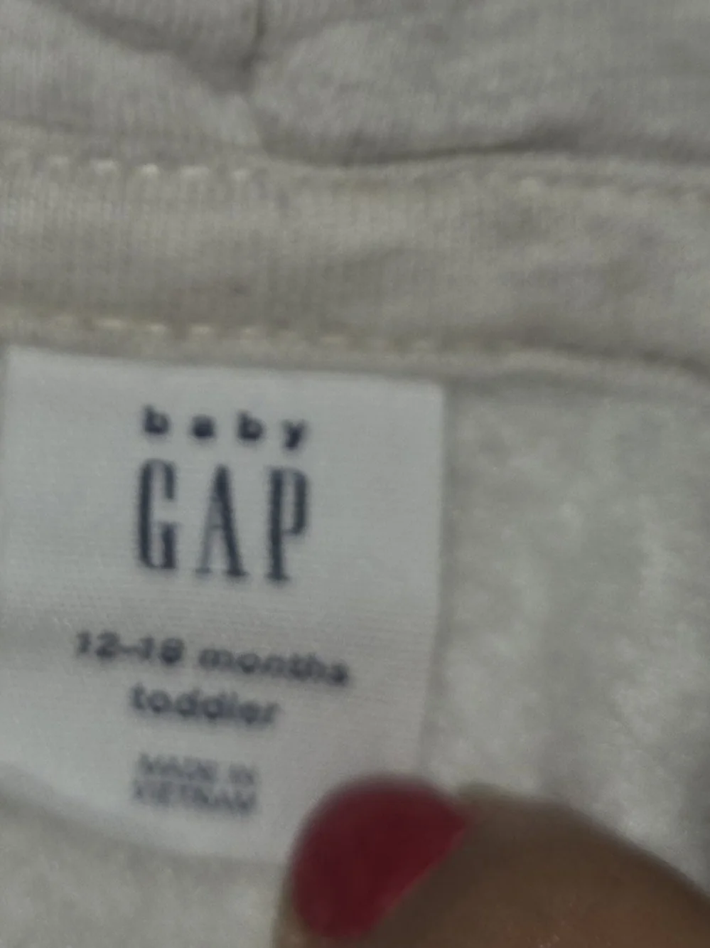 GAP Light Heather Gray Hoodie with Pink Outline Logo SZ 12-18M